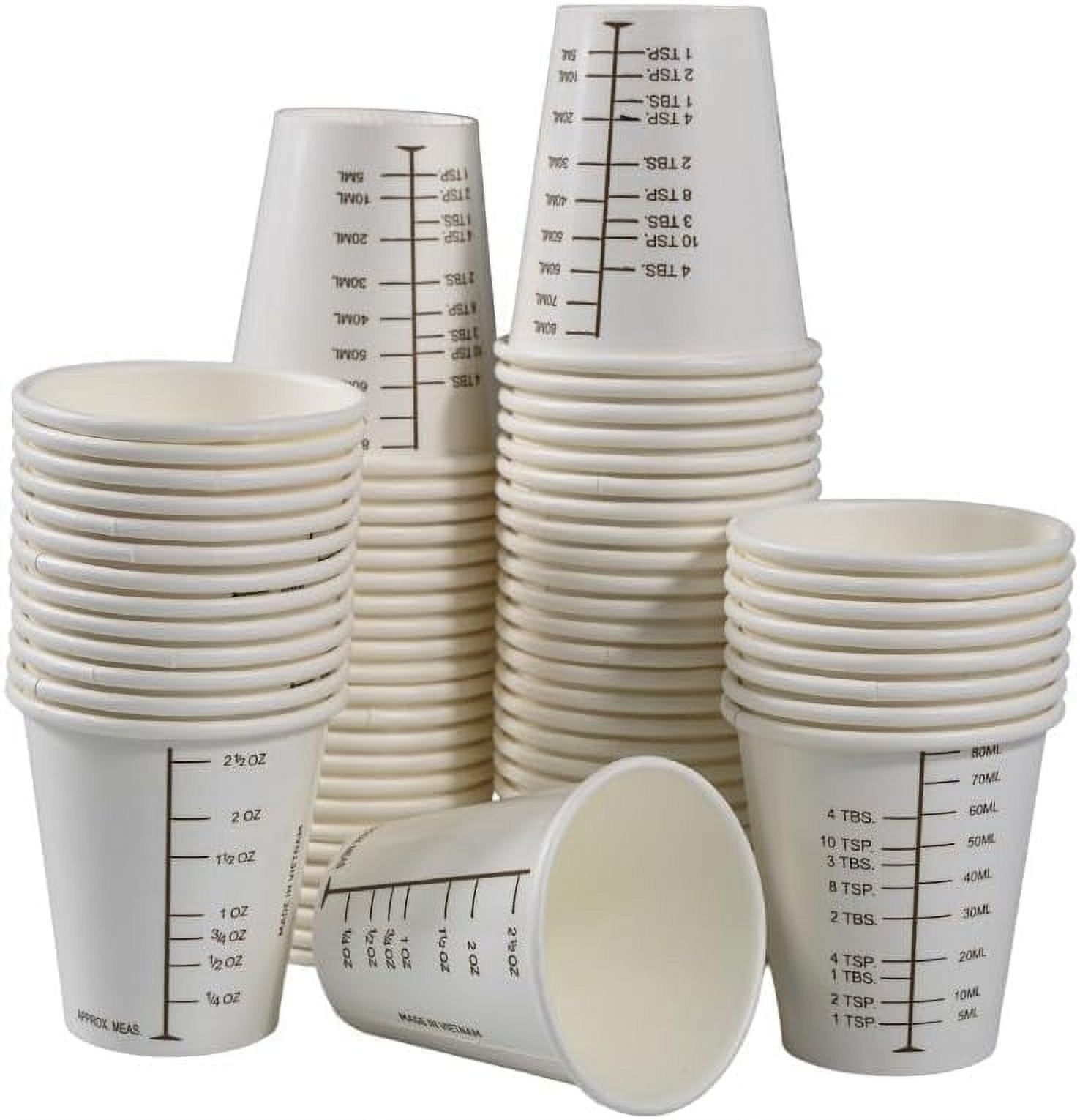 3 oz Graduated Paper Cups Disposable Wax Coated Medicine Cups with