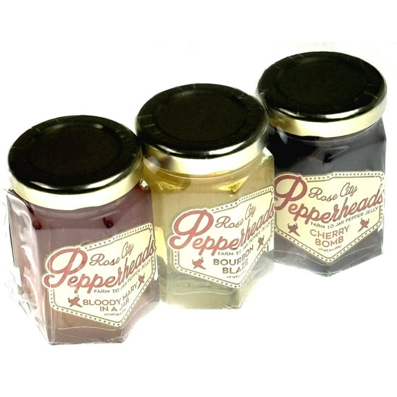 3 oz Mini Distillery Trio Pack (Bloody Mary in a Jar, Bourbon Blaze, Cherry Bomb) - Jelly