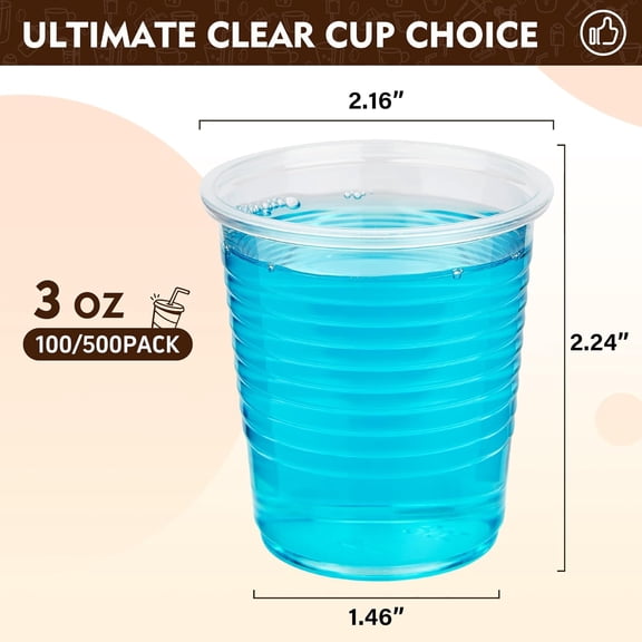 3 oz Plastic Cups, 2000 Pack - Clear Disposable Drinking Water Cups for Cold Beverages, Ideal for Party