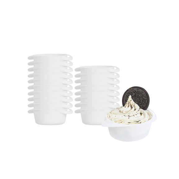 Mini Serve 3 oz Round Red Plastic Mini Infinity Pot - 3 3/4" x 2 1/2" x 1 1/4" - 100 count box