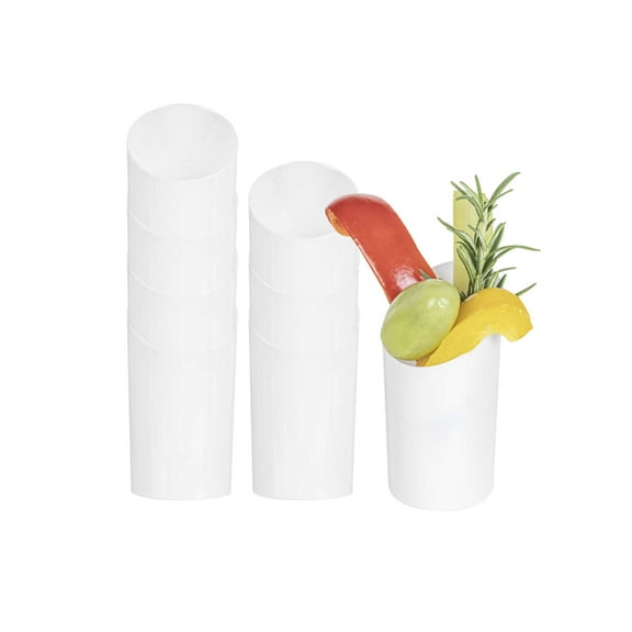 Restaurantware-3 Ounce Shot Glasses, 100 Round Incline Cups - With White Finish, Disposable, Plastic Shot Glasses, For Serving Samples At Wedding Banquets And Catered Events