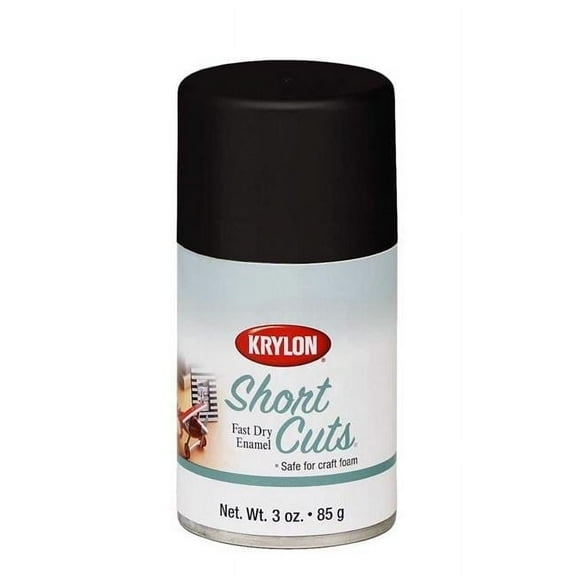 3 oz Short Cuts Flat Craft Spray Paint, Black - Pack of 6