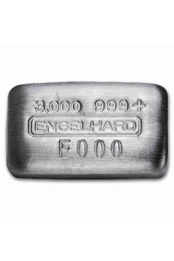 3 oz Silver Cast Bar - Engelhard Revived COA 5