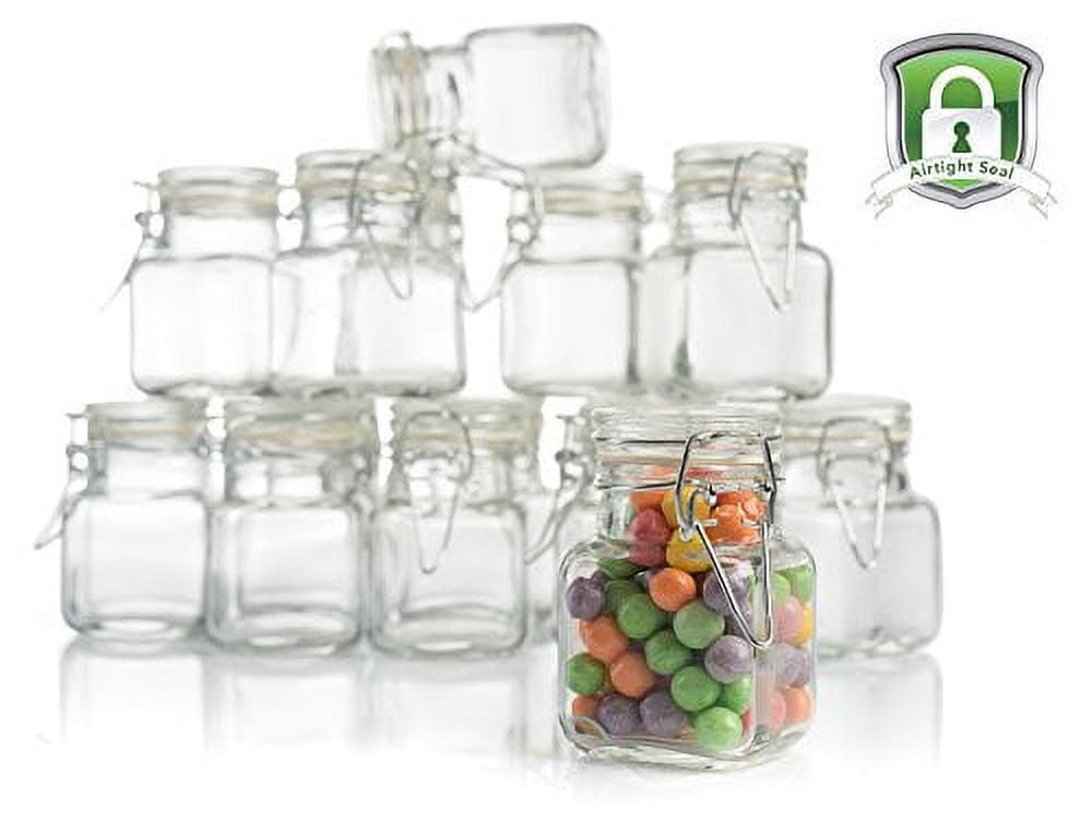 Bumobum 2 oz Glass Jars with Lids, 3 pack Clear Small Jar with