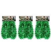 3 pack 10ft green Festive Garland ,Christmas Tinsel Garland - 4.5in Width, Ideal for Christmas Furniture Decor,Flexible Decoration for Various Furniture