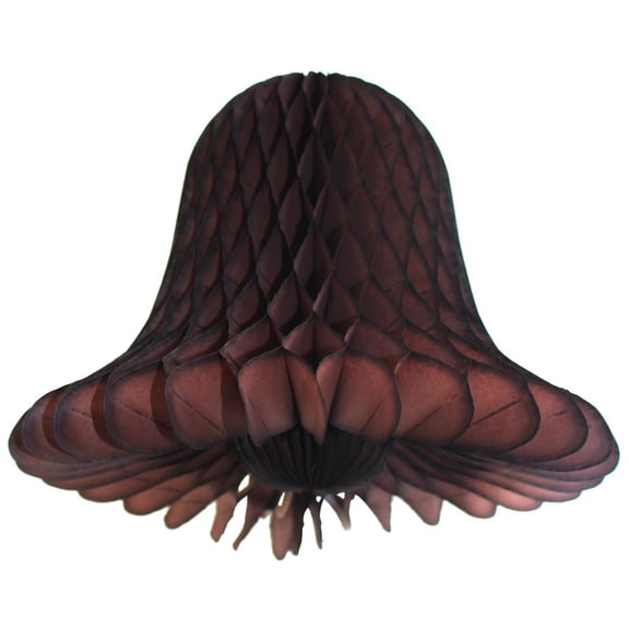 3-pack 11 Inch Hanging Honeycomb Tissue Paper Bell Decoration, Brown, by Devra Party