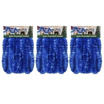 3 pack 15ft Blue Festive Garland ,Christmas Tinsel Garland - 2.3in Width, Ideal for Christmas Furniture Decor