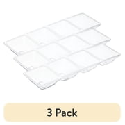 (3 pack) 1 Count, 16 IN Clear Rectangular Plastic Compartment Tray, by Way To Celebrate