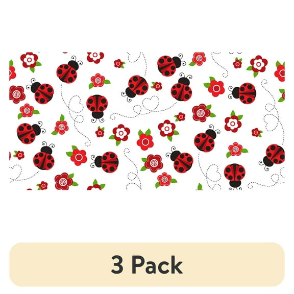 (3 pack) 18" x 21" 100% Cotton Ladybug Precut Sewing & Craft Fabric, Multicolor 1 Piece