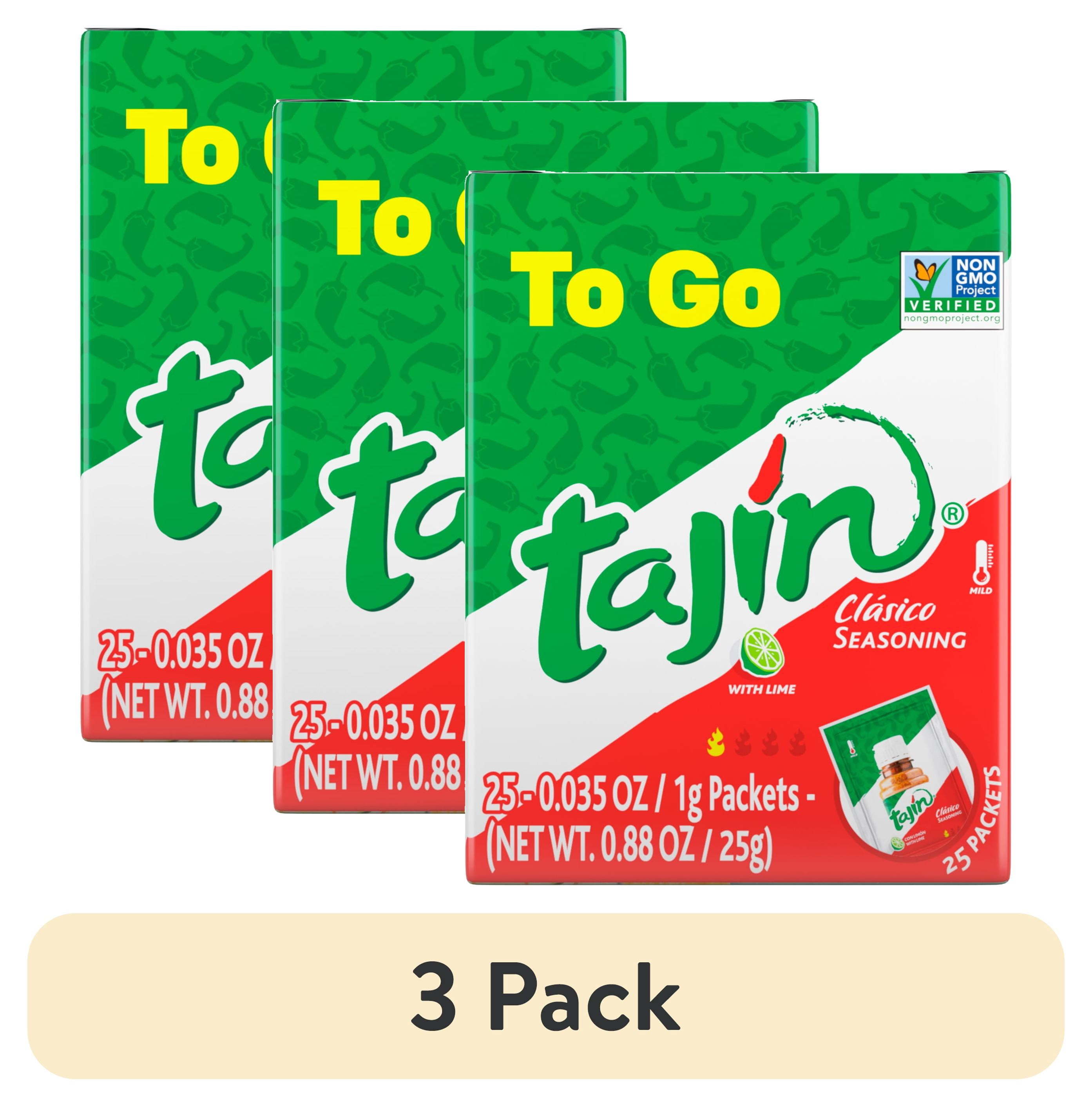 (3 pack) (25 Pack) Tajin® Clasico Seasoning, Mexican Chili Lime Seasoning To-Go Packets, 0.035 oz