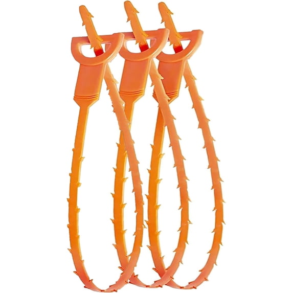 3-pack 25-inch unblocker set - with handle, effectively removes hair and other blockages, suitable for toilets, kitchen sinks, bathtubs, and drains