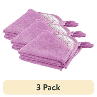 (3 pack) Walmart Terry Wash Cloths, Dual-Sided, 2 Count
