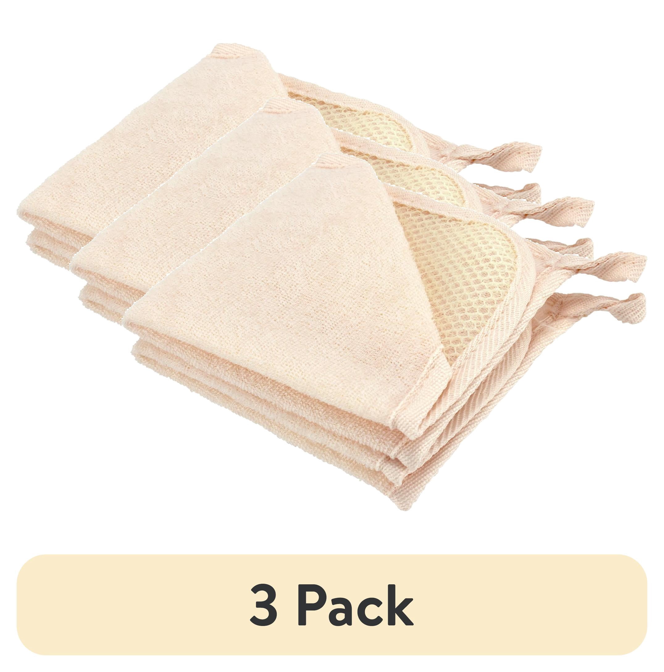 (3 pack) Walmart Dual-Sided Terry Washcloths, Blue, 2 Count