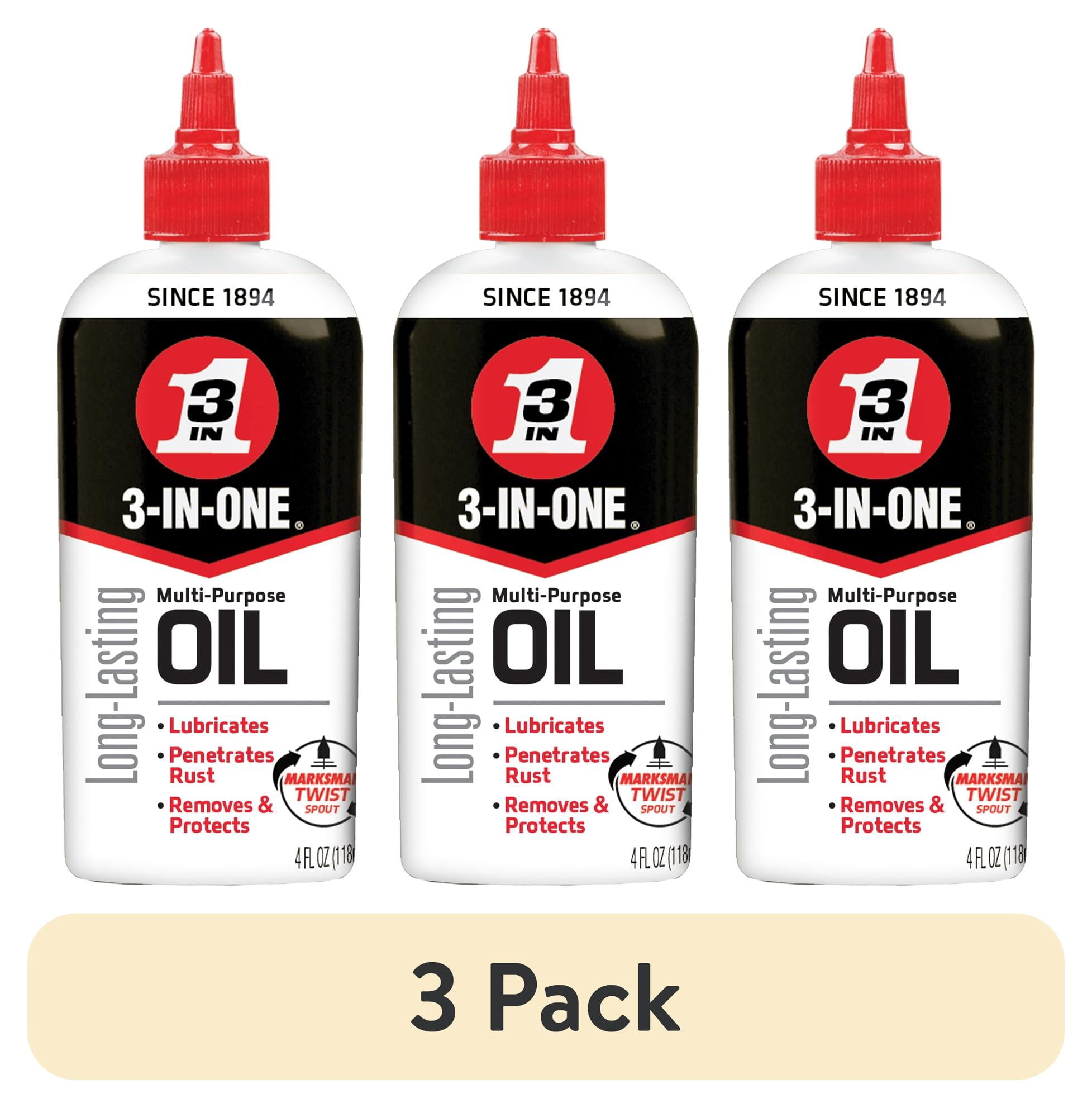 (3 pack) 3-IN-ONE Multi-Purpose Oil with Marksman Spout, 4 OZ