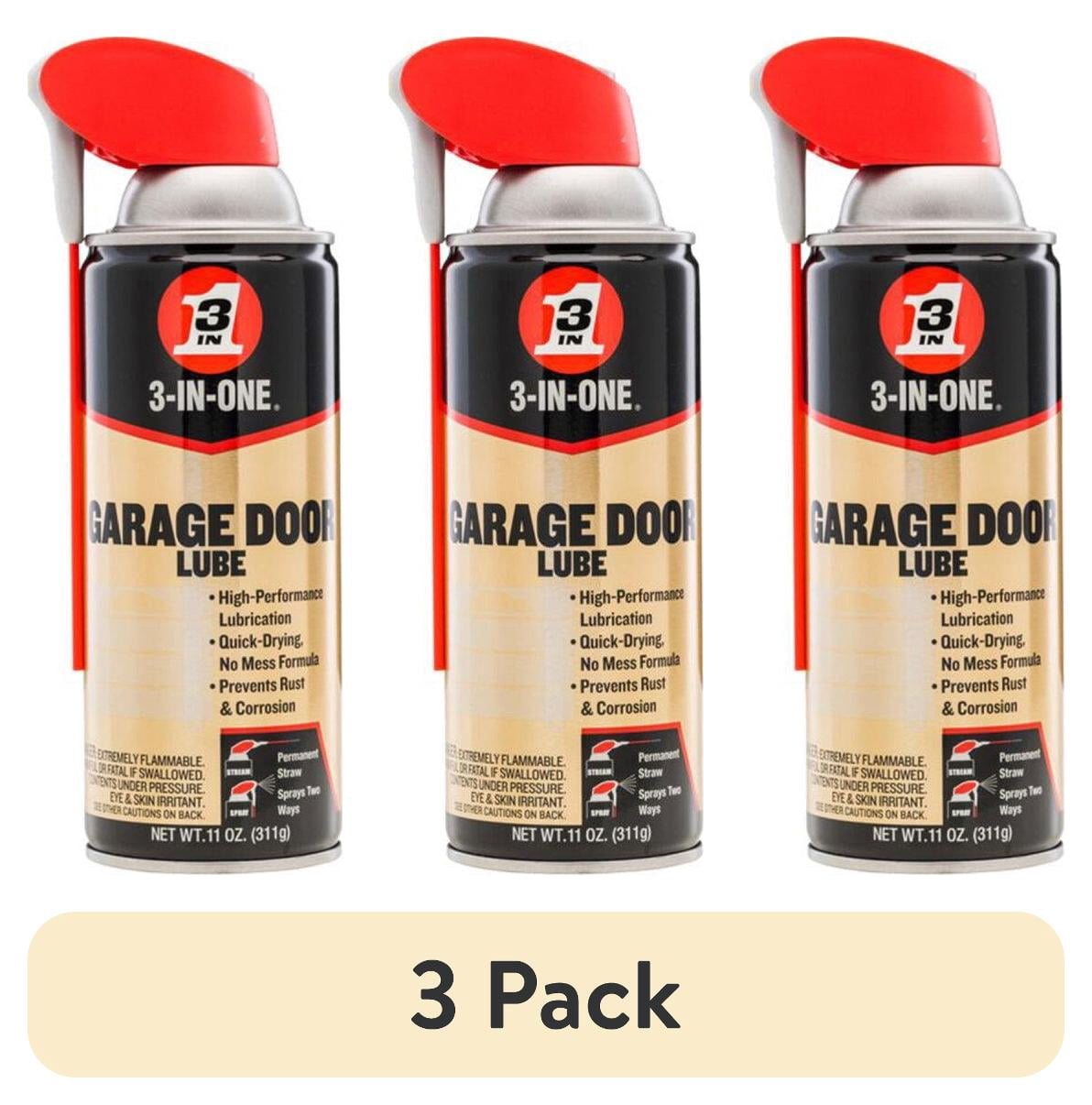 (3 pack) 3-IN-ONE Professional Garage Door Lubricant Smart Straw Sprays 2 Ways, 11 oz