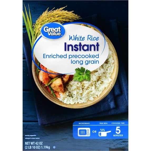 (3 pack) (3 Pack) Great Value Instant White Rice, 42 oz