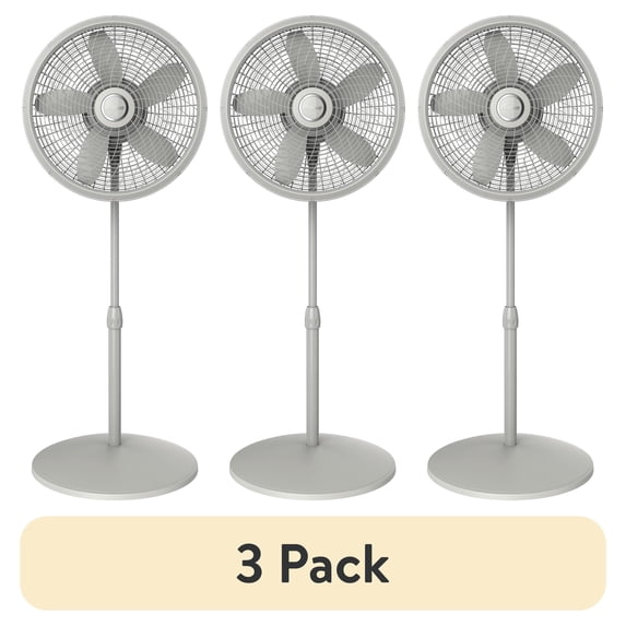 (3 pack) Lasko Cyclone 18" 3-Speed Oscillating, Adjustable Height, Tilting Head Pedestal Fan S18902