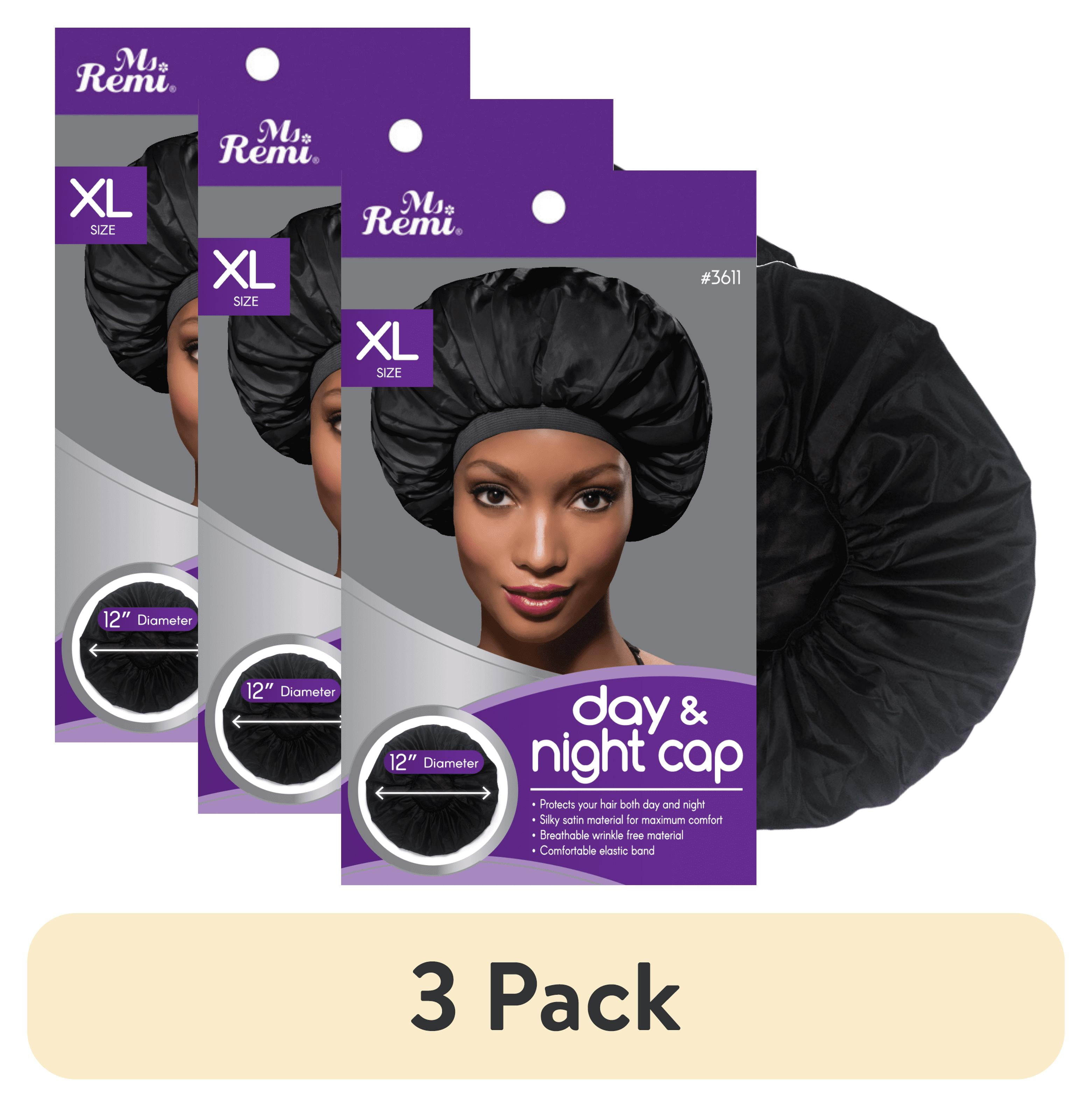 (3 pack) Ms. Remi X-Large Black Satin Hair Bonnet for Day and Night ...