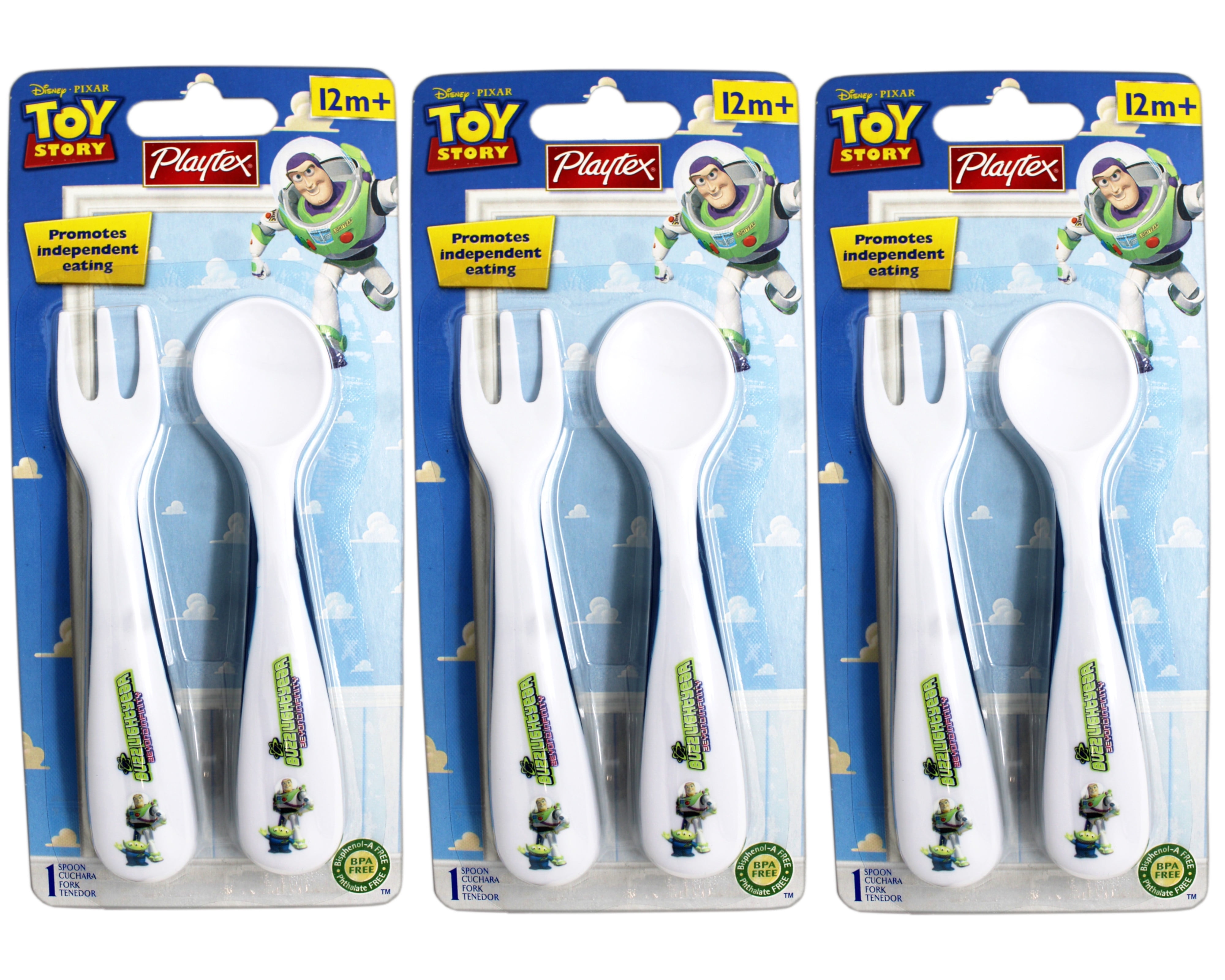 (3 pack) (3 pack) Playtex Disney Pixar Toy Story Fork and Spoon Utensil ...