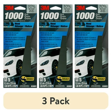 (3 pack) 3M Wetordry Sandpaper, 3 2/3 in x 9 in, 1000 Grit, 5-Pack