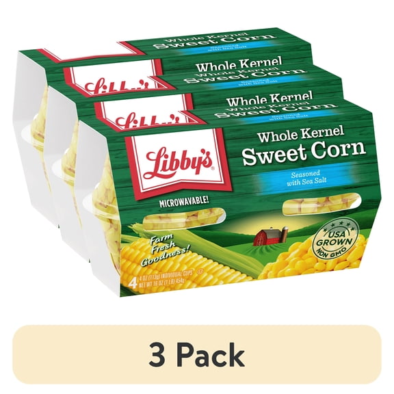 (3 pack) Libby's Whole Kernel Sweet Corn, 4 Oz, 4 Count Box