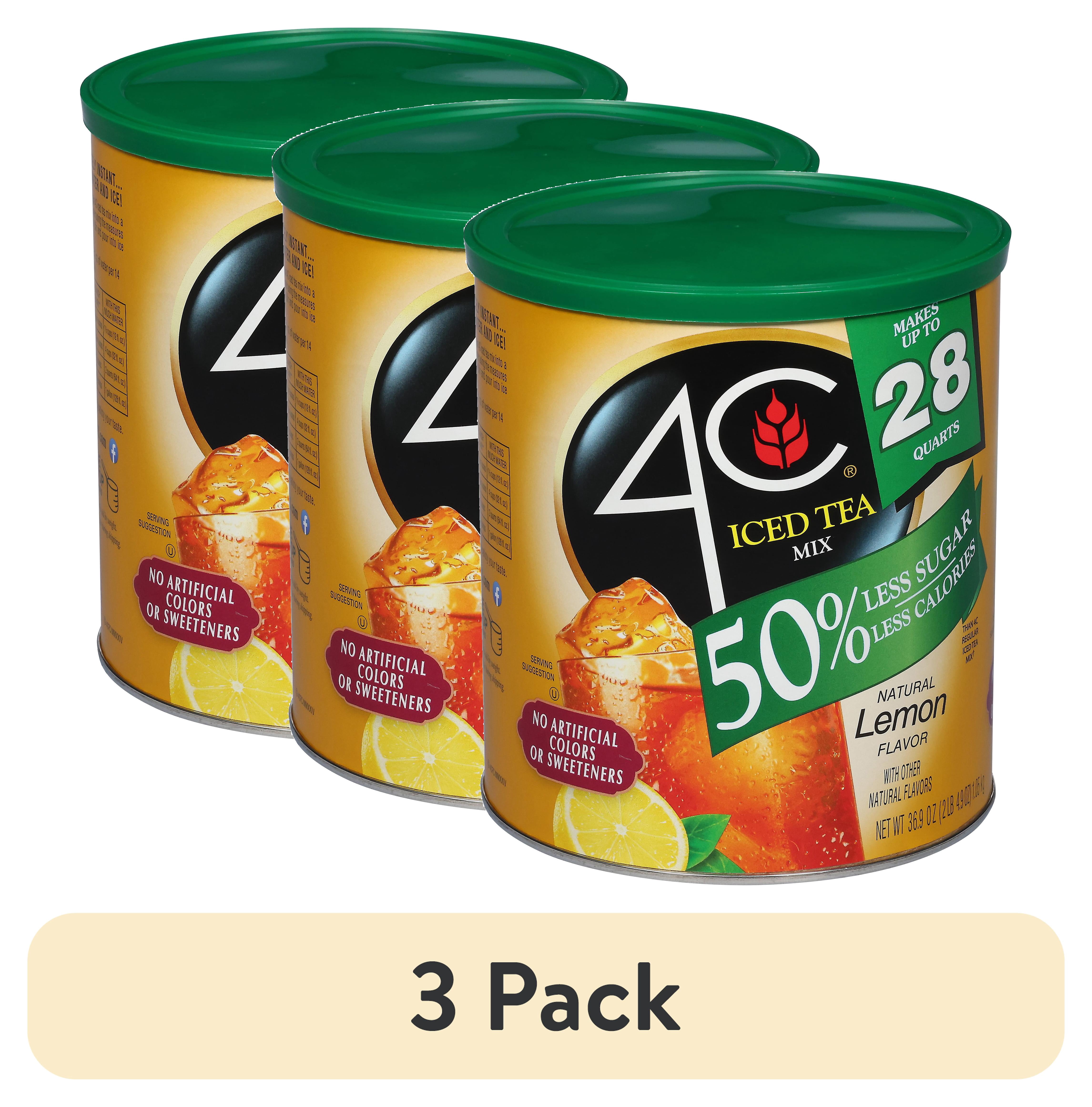 (3 pack) 4C 28qt Reduced Sugar Iced Tea, Lemon, 36.9oz