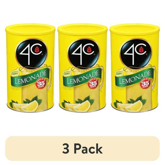 (3 pack) 4C 35 Qt Powdered Soft Drink Mix Lemonade, 72.5 oz, Single Pack Canister