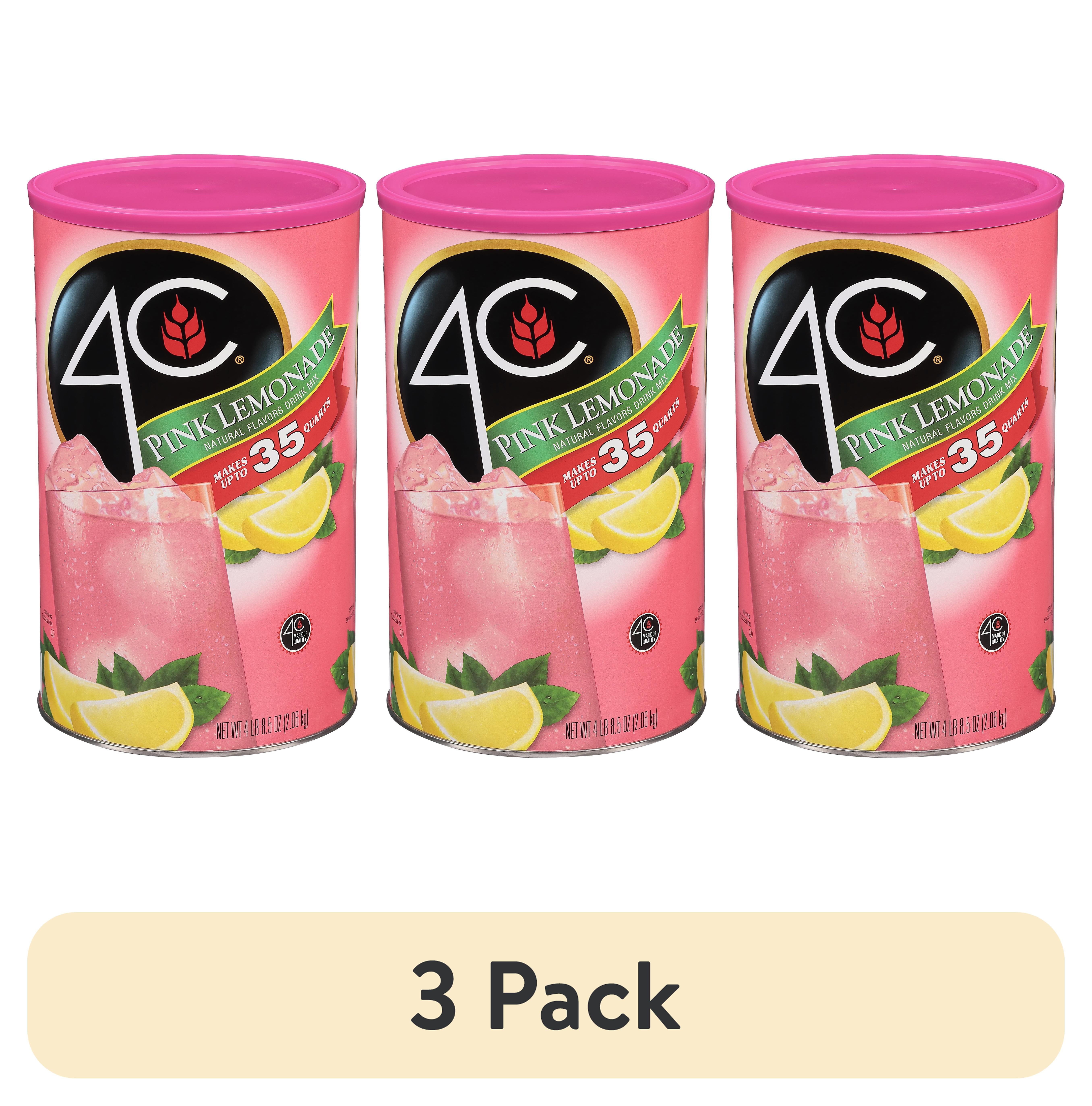 3 pack) 4C 35 Qt Powdered Soft Drink Mix Pink Lemonade, 72.5 oz
