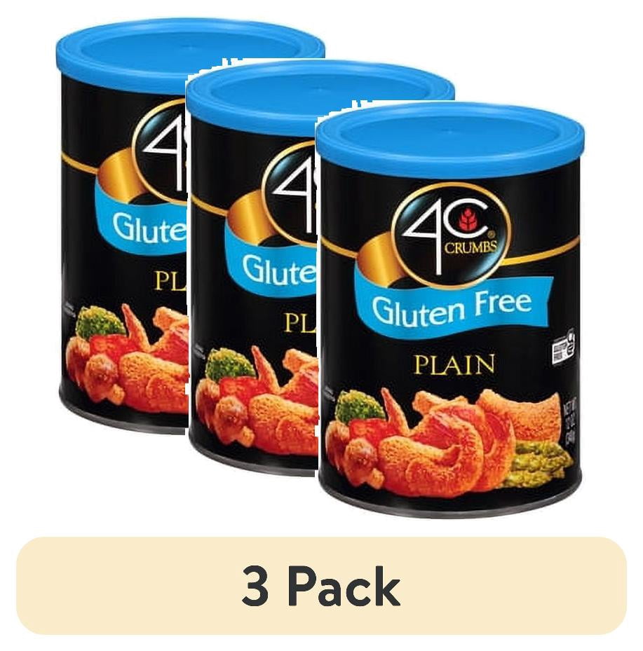 (3 pack) 4C Foods Gluten Free Plain Crumbs Canister, 12 Oz