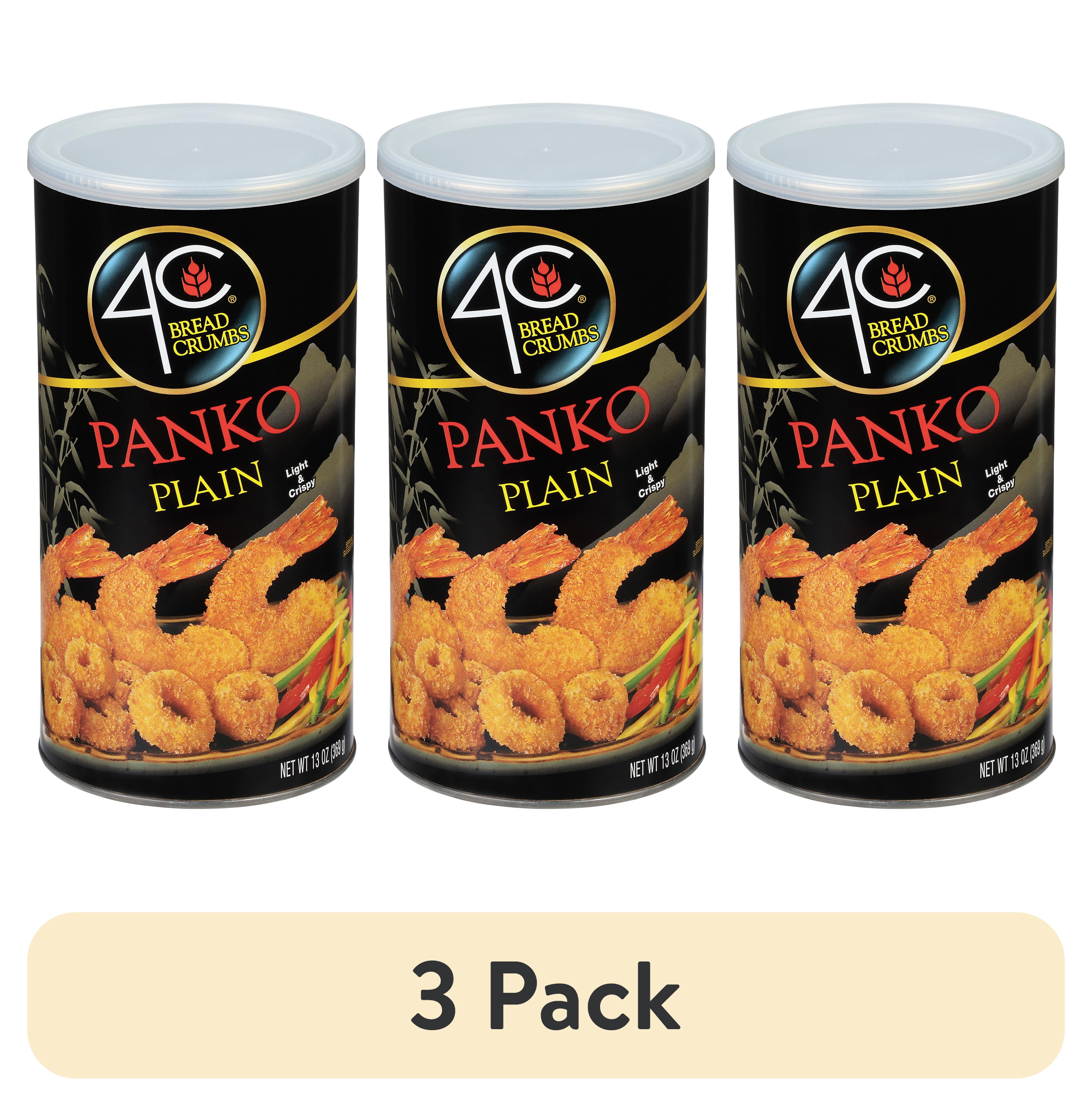 (3 pack) 4C® Japanese Style Plain Panko Bread Crumbs 13 oz. Canister  Serving Size: 1/2 Cup (28g) Servings per container:  about 13