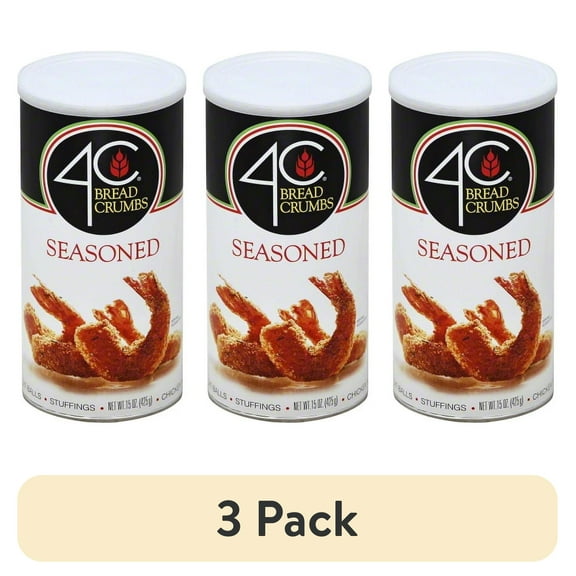 (3 pack) 4C Seasoned Bread Crumbs, 15 oz Canister