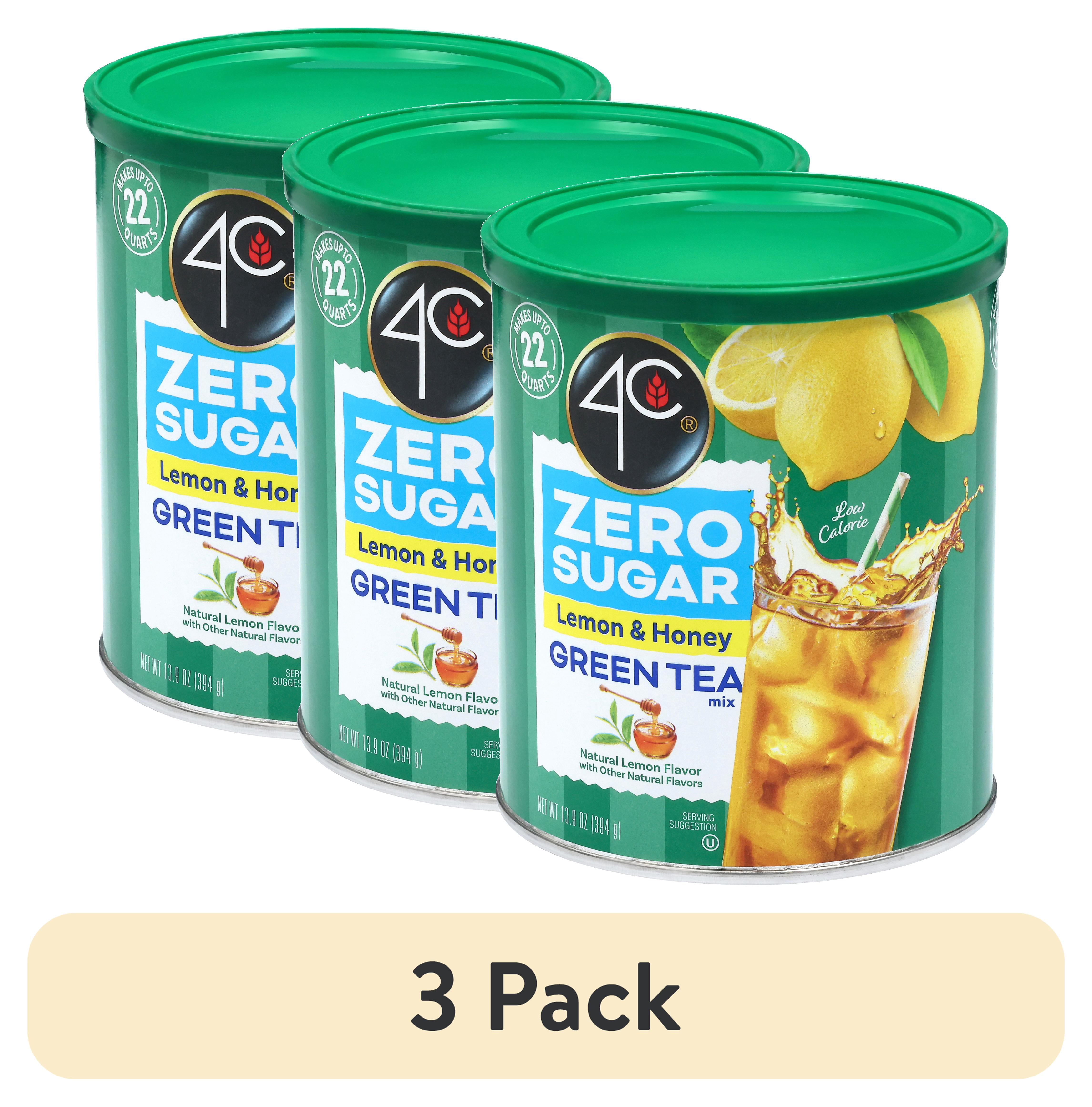 3 pack) 4C Zero Sugar Green Tea Antioxidant Iced Tea Mix 13.9 oz