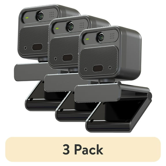 (3 pack) Vizolink 4K EPTZ Webcam with Zoom Remote, Privacy Cover, Tripod, Dual Microphones for Streaming & Conference