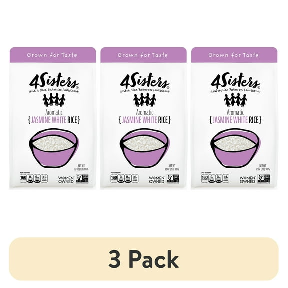 (3 pack) 4Sisters Premium Aromatic Jasmine Rice, 2 lb