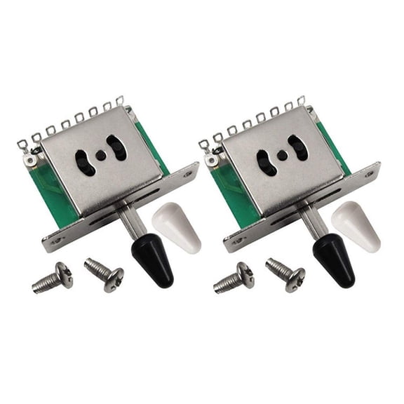 3 pack 5 Way Toggle Switch Guitar Pickup Selector Switch with 2 Tips for Electric Guitar Part, Change Switch Guitar Gear Five Gear Switch Replacement Parts
