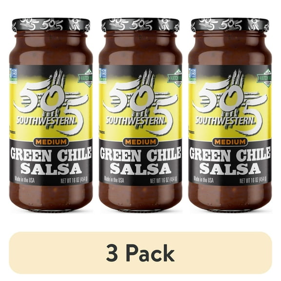 (3 pack) 505 Southwestern 16 oz Green Chile Medium Salsa