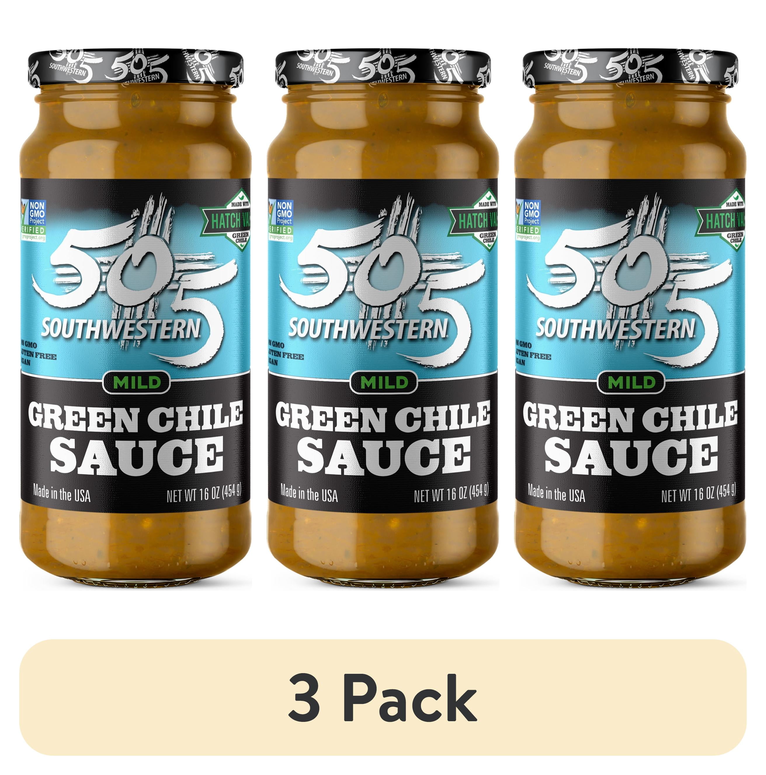 (3 pack) 505 Southwestern Mild Green Chile Sauce, 16 oz Jar – Hatch Green Chile Sauce for Tacos and Enchiladas