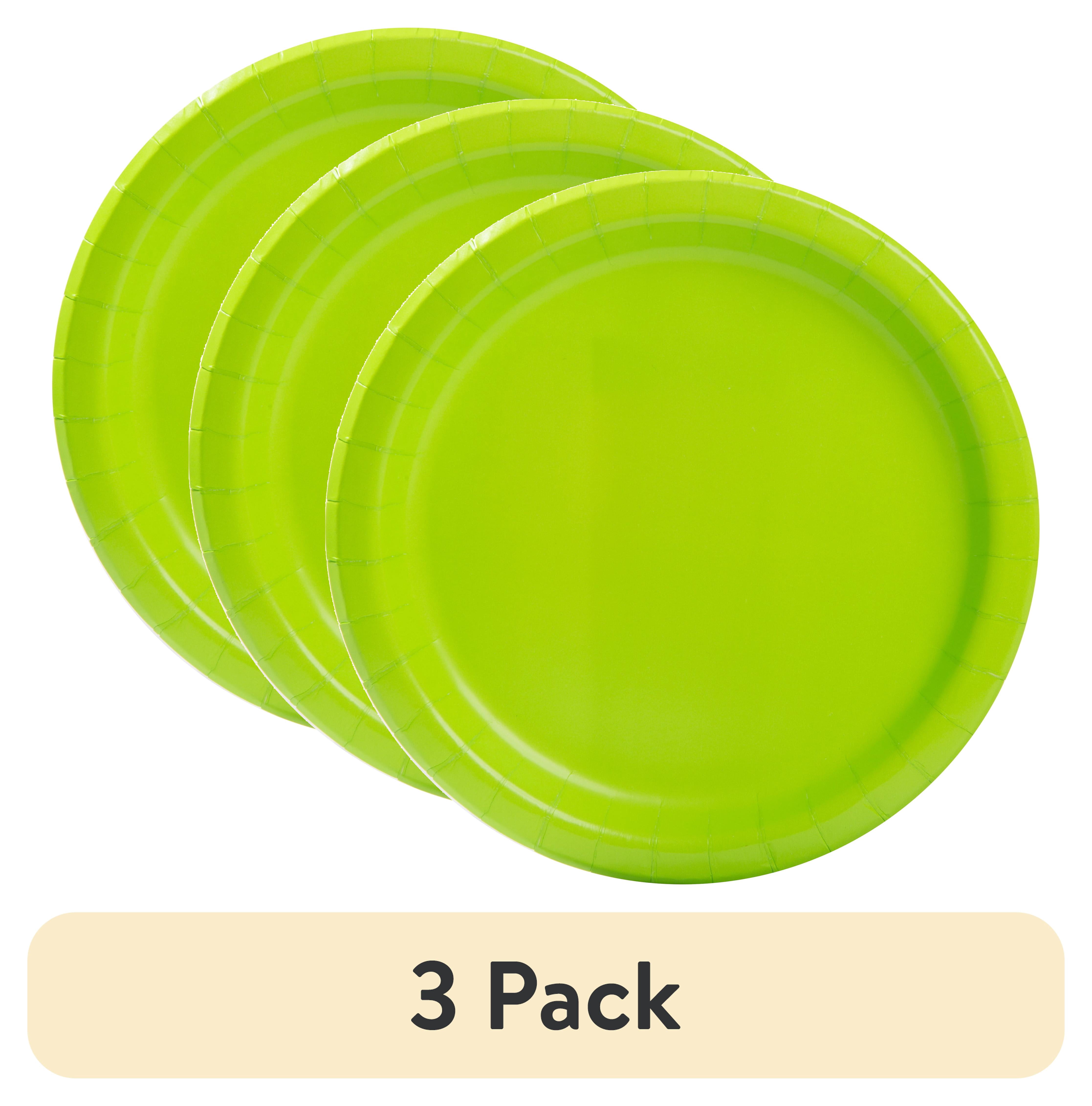(3 pack) 55CT 9IN Green Paper Dinner Plates by Way To Celebrate