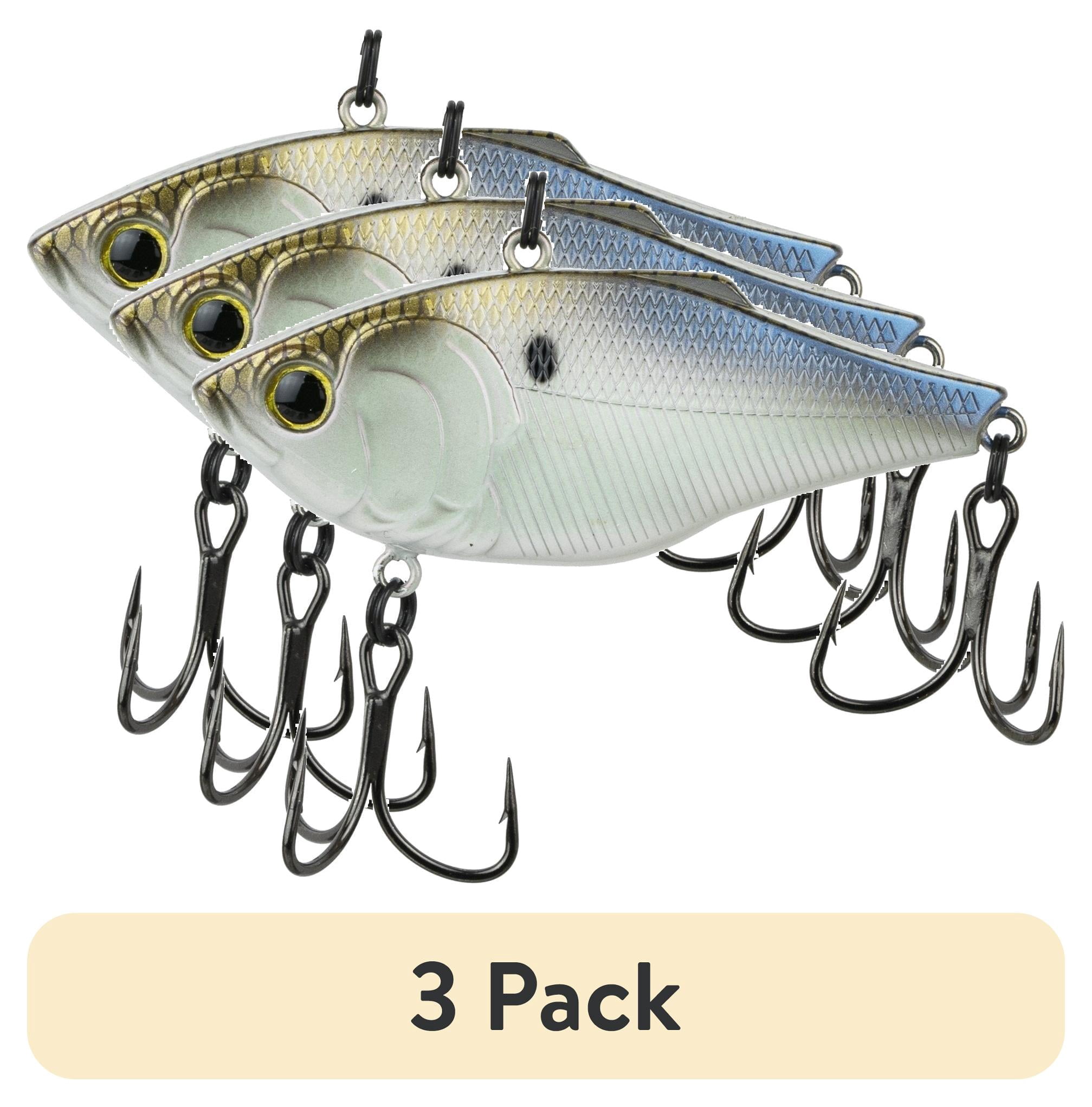 (3 pack) 6th Sense Quake Series Lipless Crankbait Bass Fishing Lure with Dual Flat-Back Design