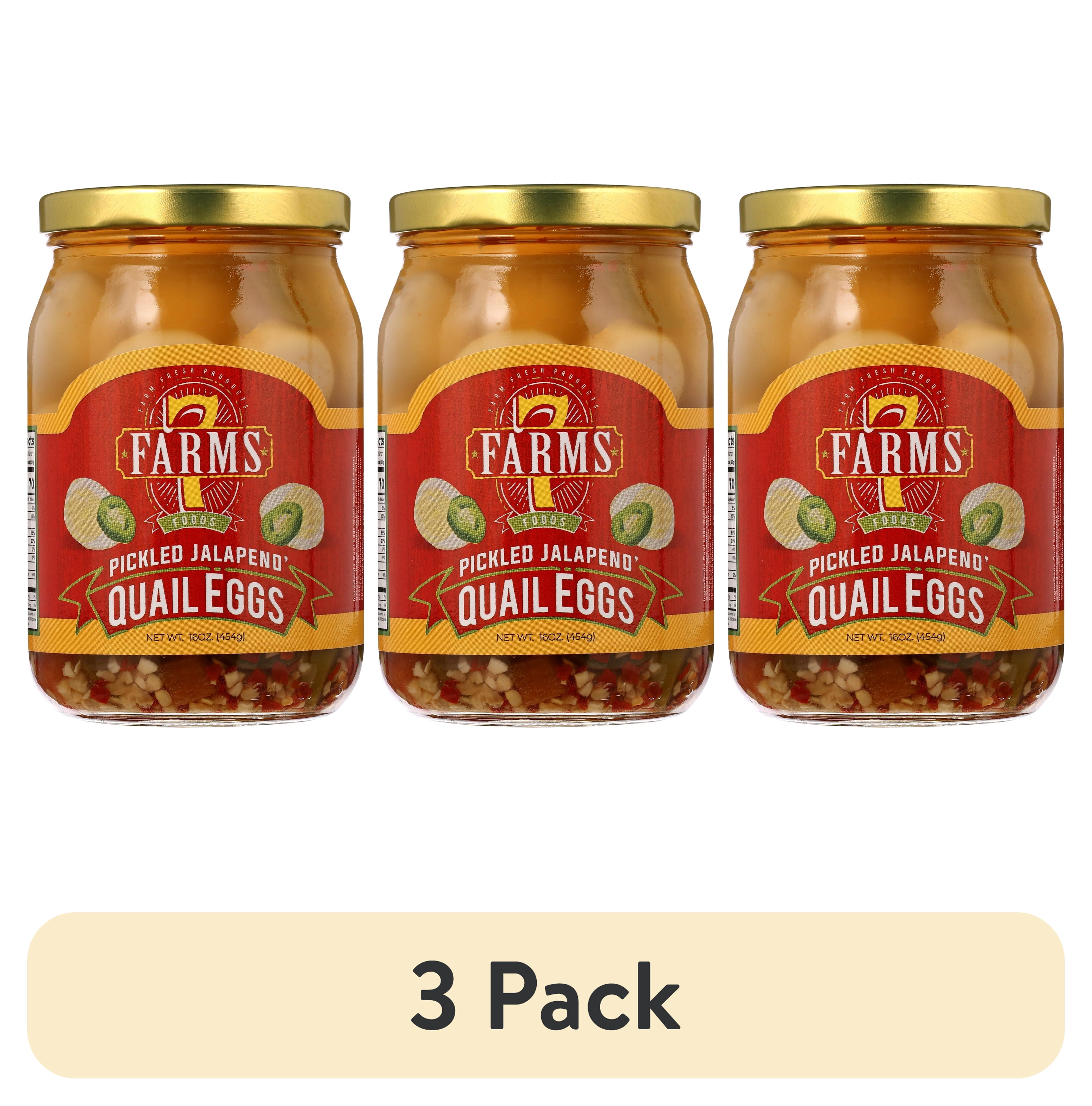 (3 pack) 7 Farms Pickled Jalapeno Quail Eggs
