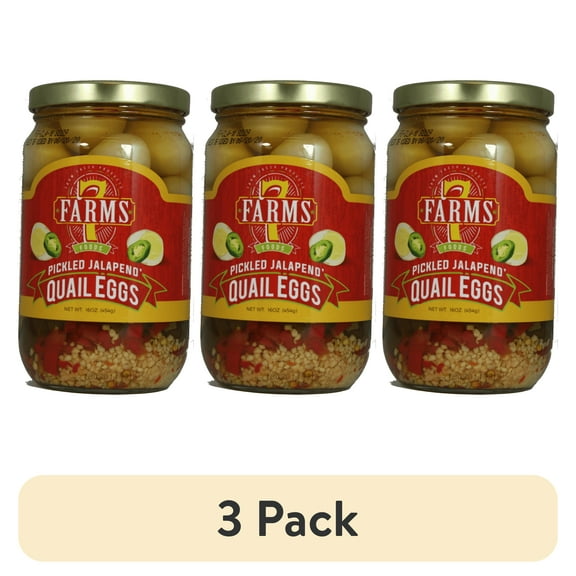(3 pack) 7 Farms Pickled Jalapeno Quail Eggs