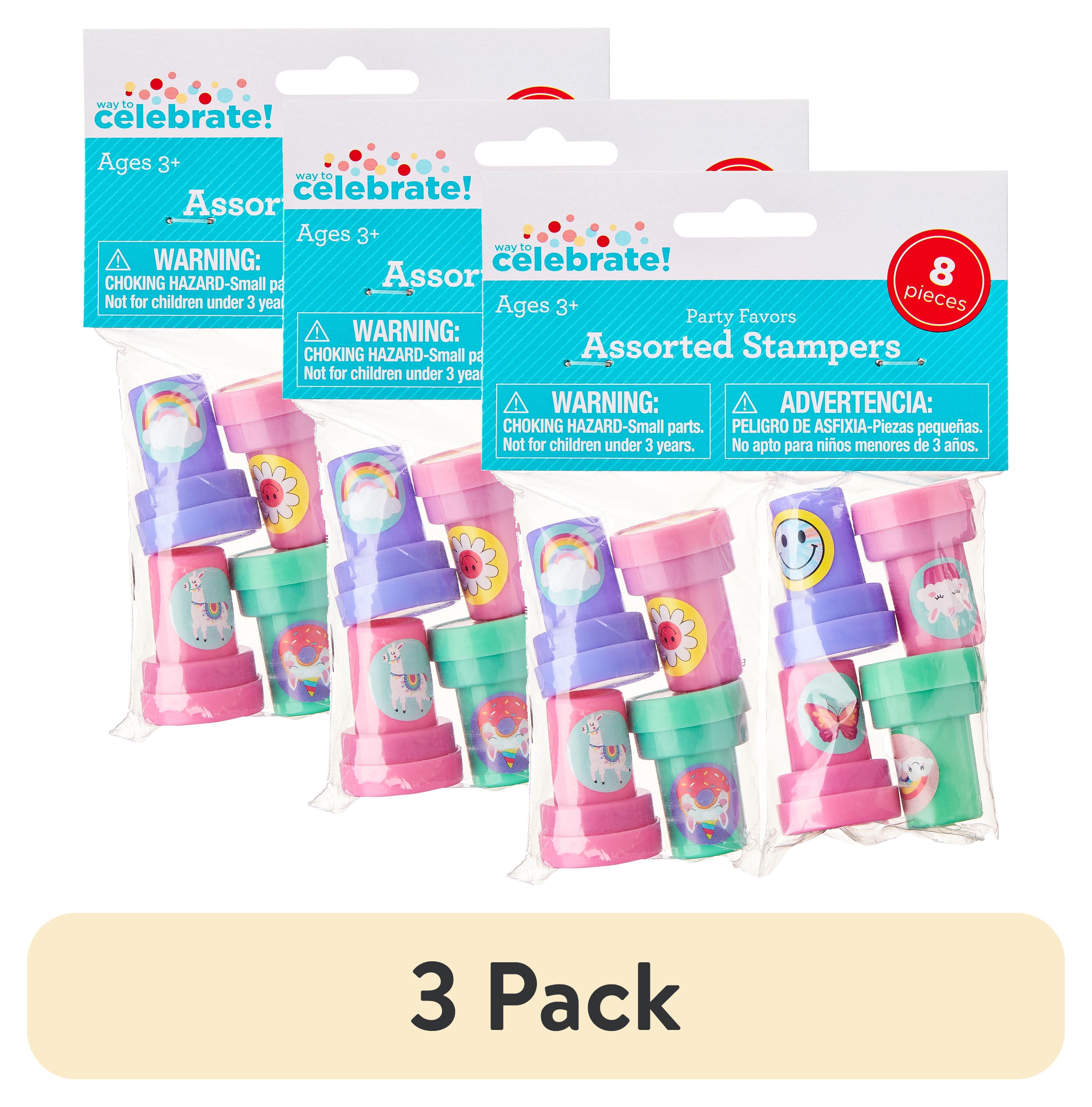 (3 pack) Assorted Stampers Party Favors for Girls, 8 Pieces, by Way To Celebrate