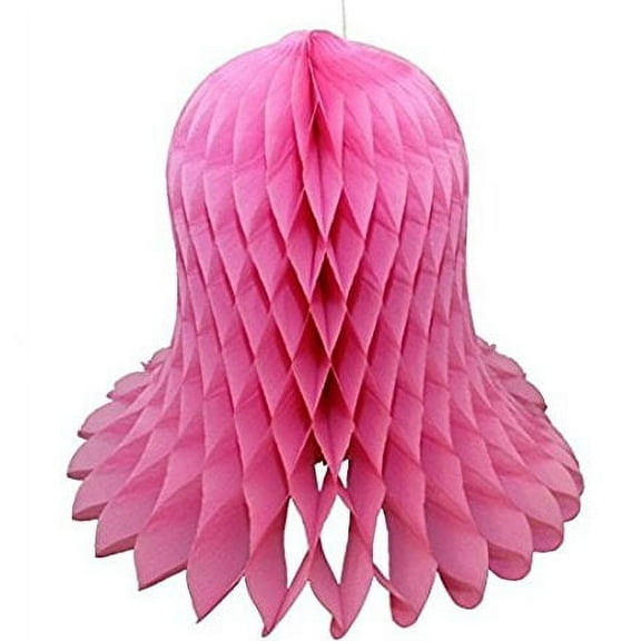 3-pack 9 Inch Hanging Honeycomb Tissue Paper Bell Decoration, Dusty Rose, by Devra Party