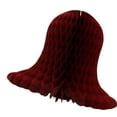 thumbnail image 1 of 3-pack 9 Inch Hanging Honeycomb Tissue Paper Bell Decoration, Maroon, by Devra Party, 1 of 1