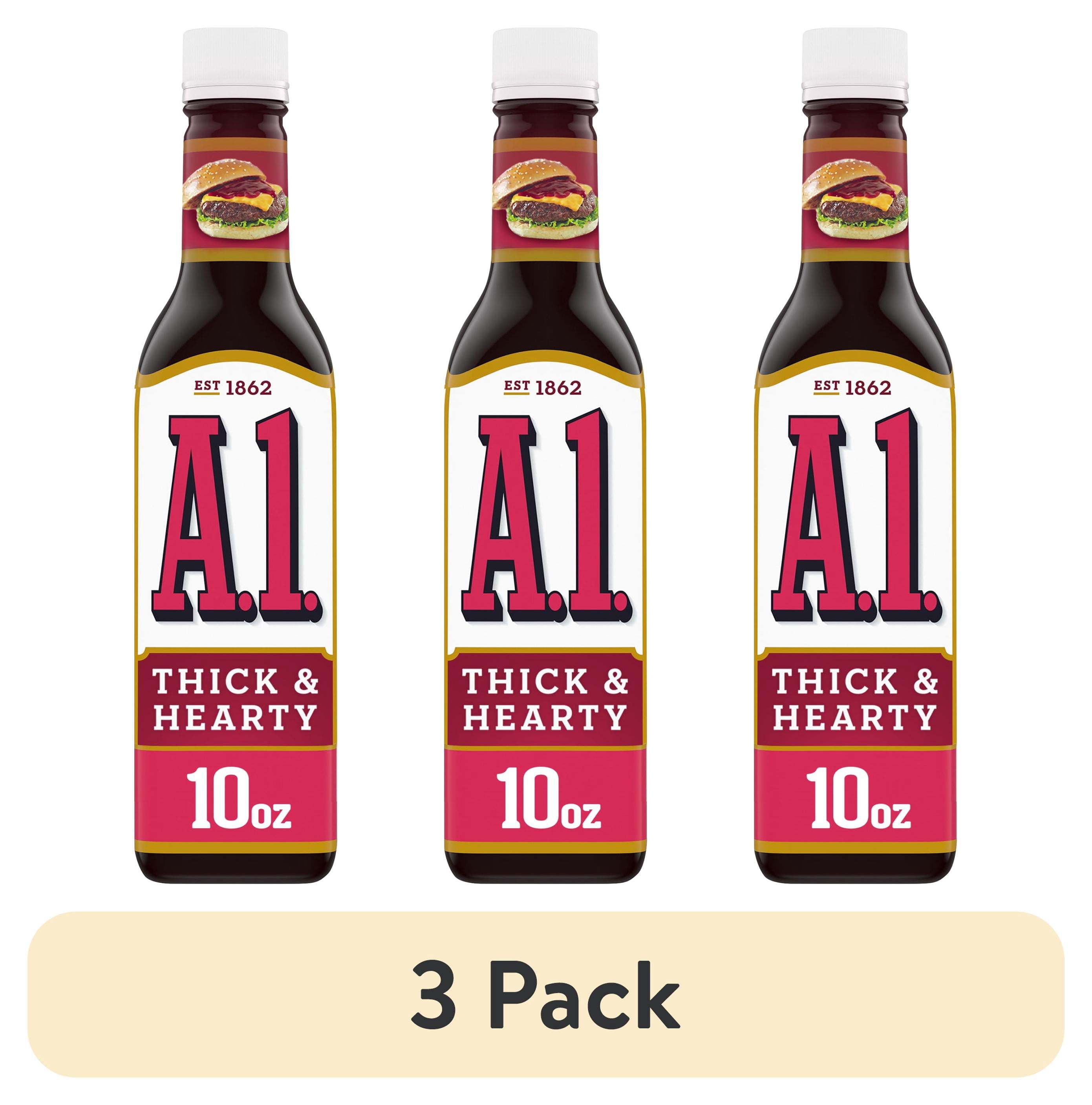 (3 pack) A.1. Thick & Hearty Sauce, 10 oz. Bottle