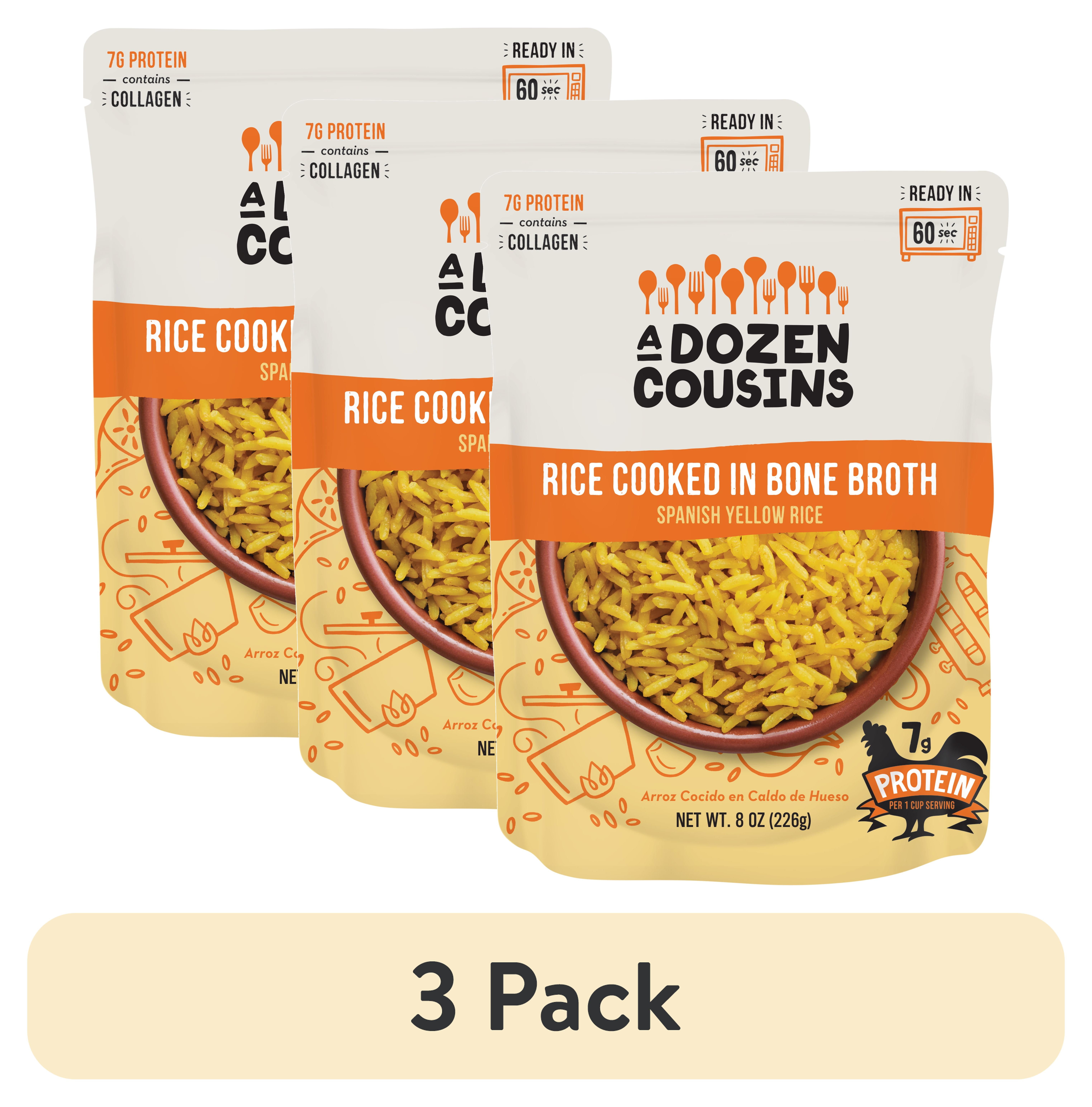 (3 pack) A Dozen Cousins Yellow Spanish Rice Cooked in Bone Broth ...