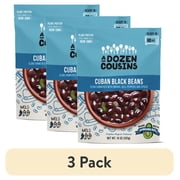 (3 pack) A Dozen Cousins Cuban Black Beans, Vegan Gluten-Free Microwaveable Seasoned Beans with Avocado Oil, 10 oz Pouch