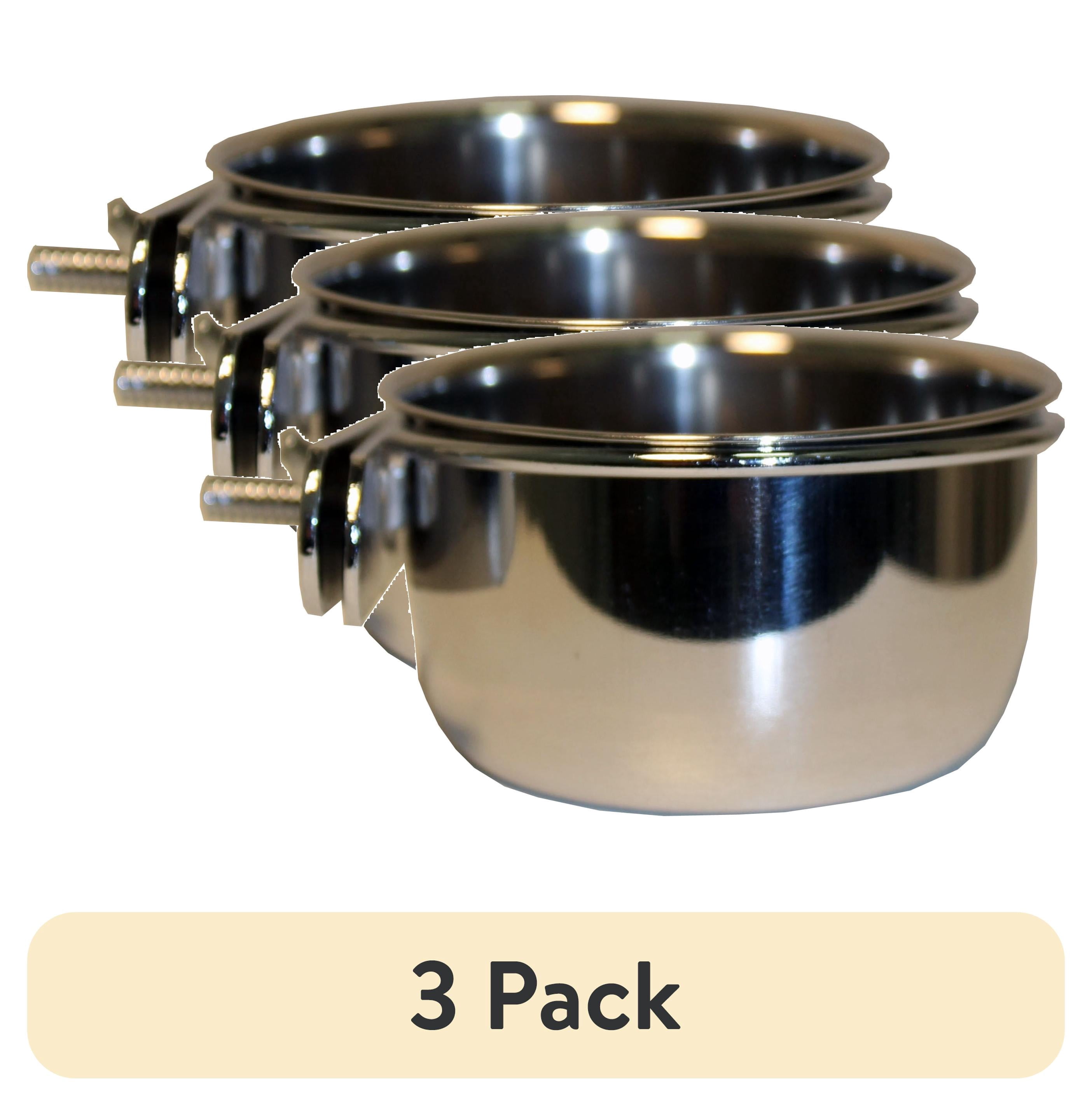 (3 pack) A&E Cage 5Oz Stainless Steel Coop Cup With Bolt Hanger