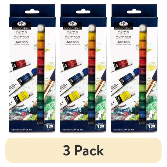 (3 pack) Royal & Langnickel Essentials 12ml 12 Colors Acrylic Artist Paint 12 Pack