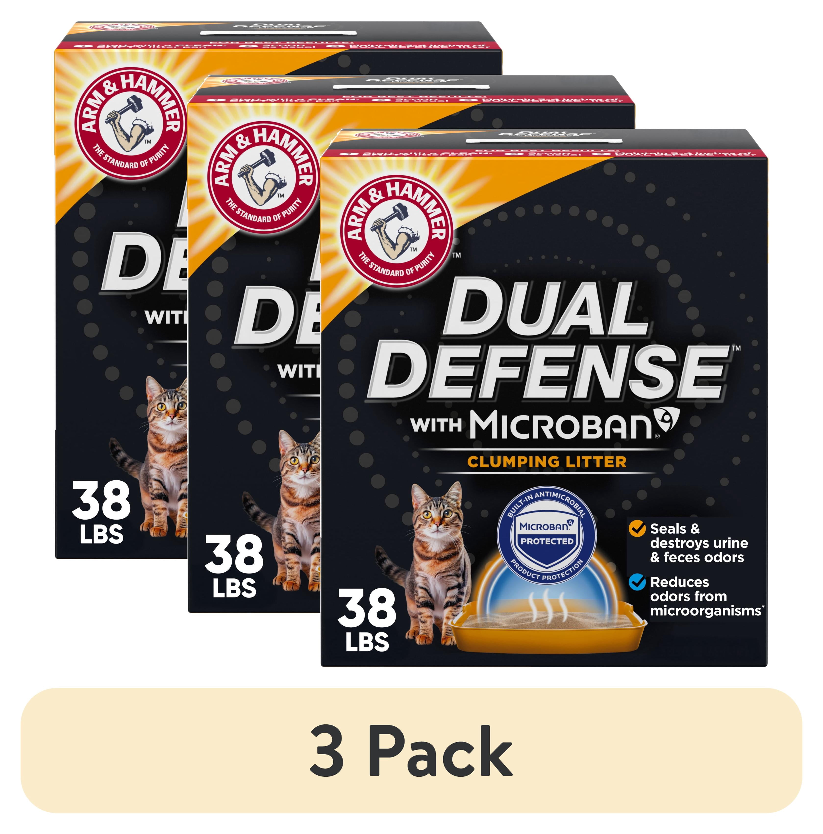 View of (3 pack) ARM & HAMMER Dual Defense with Microban Clumping Cat Litter ...